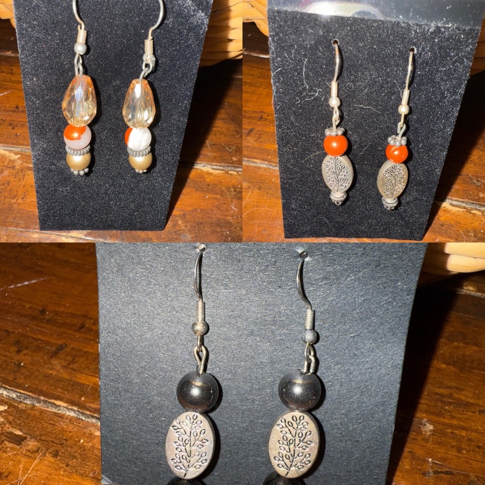 ✨ Handmade Crystal & Beaded Dangle Earrings | Boho Artisan Set